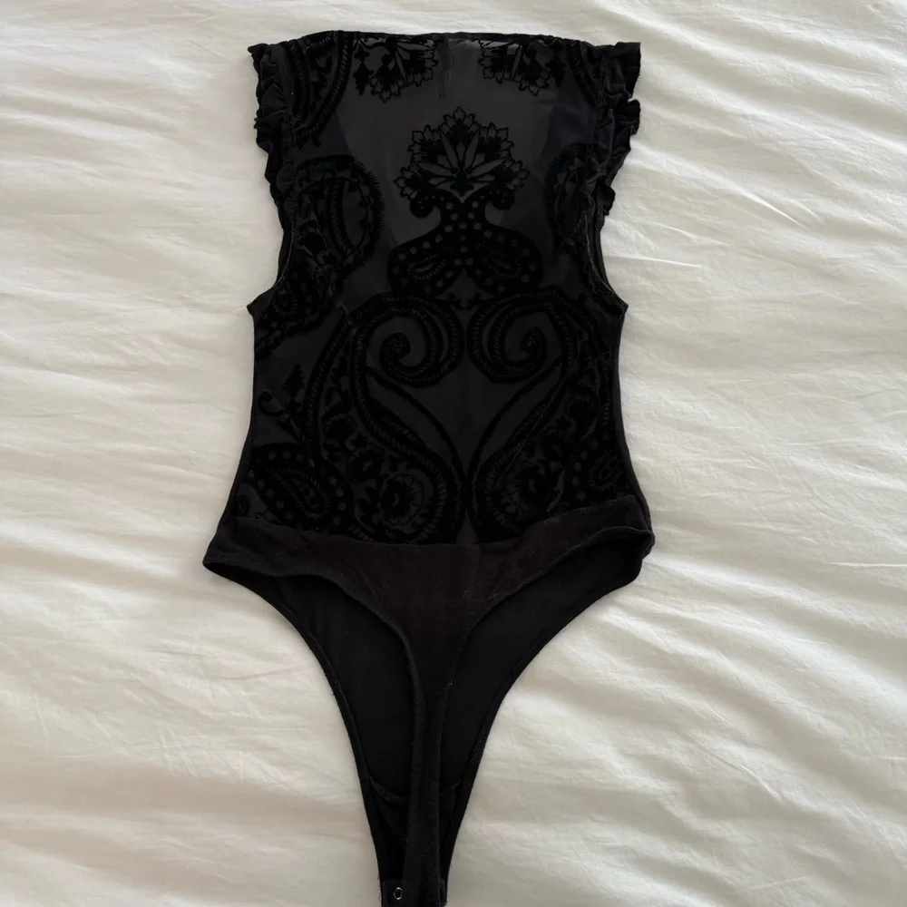 FP Intimately Black Mesh Back Bodysuit - Picture 5 of 5